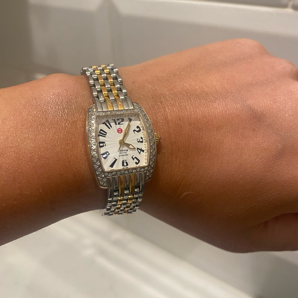 Michele Urban Mini Diamond Two Tone Women’s Watch